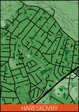 Hareskovby grøn sort kortplakat til din boligindretning